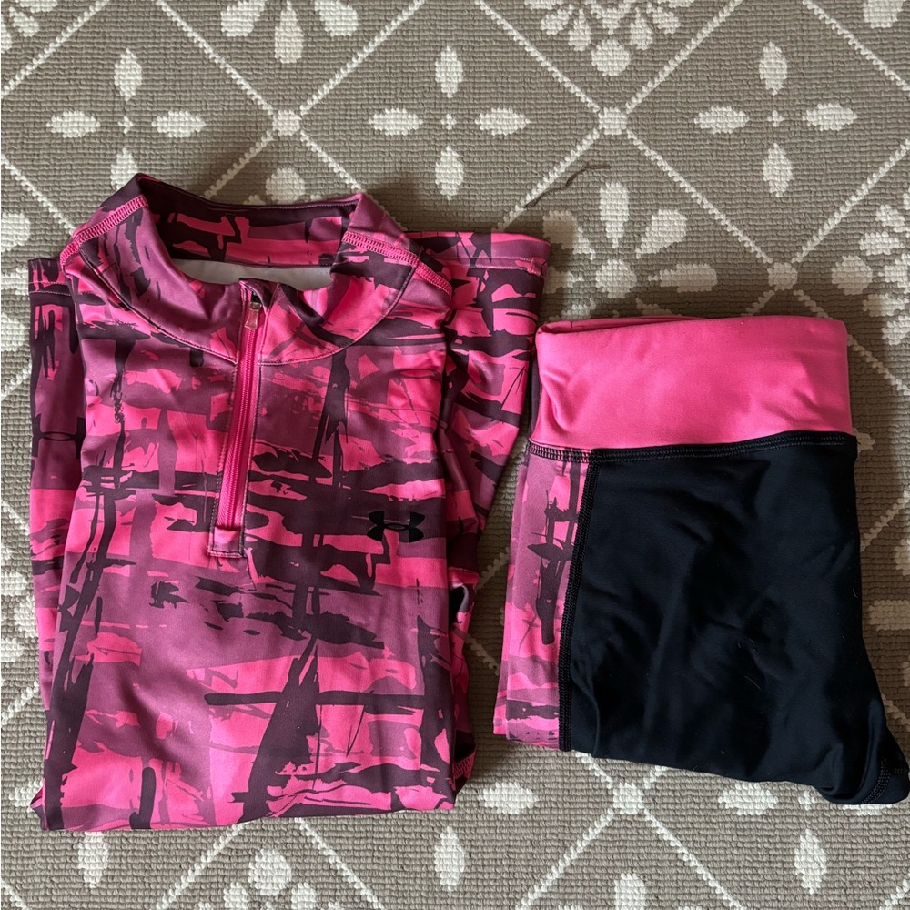 Under Armour Pink and Black Activewear Set